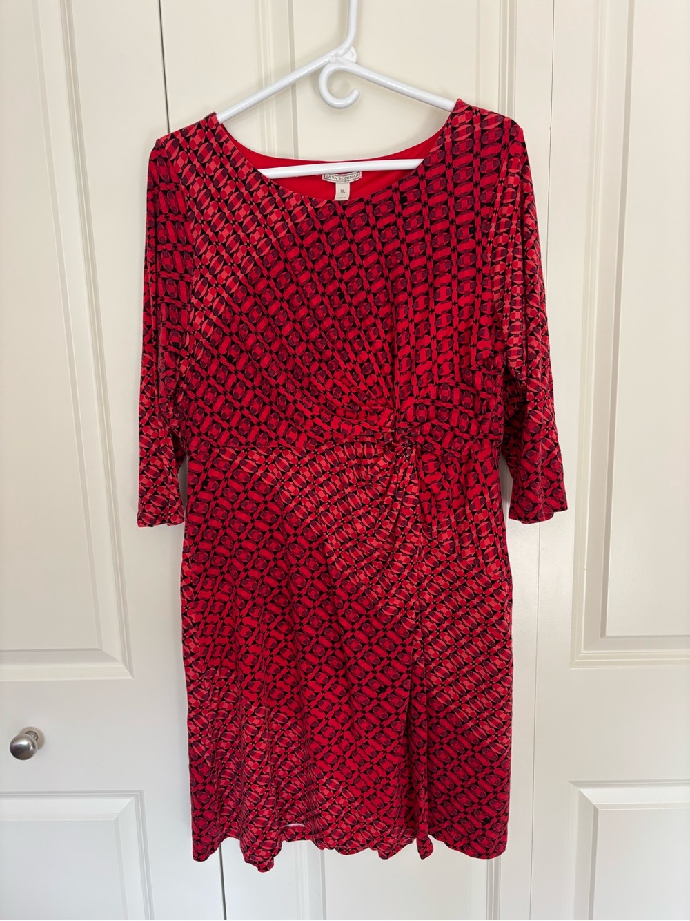 Dana Buchanan red/black patterned knit dress size XL. Stretchy and soft.